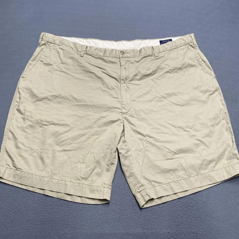 Polo Ralph Lauren Shorts Mens 50 Khaki Classic Fit Chino Big & Tall Flat Front